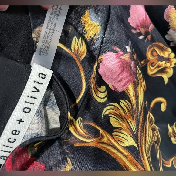 Alice + Olivia Milta Floral Satin Mermaid Slipdress - Picture 6 of 8